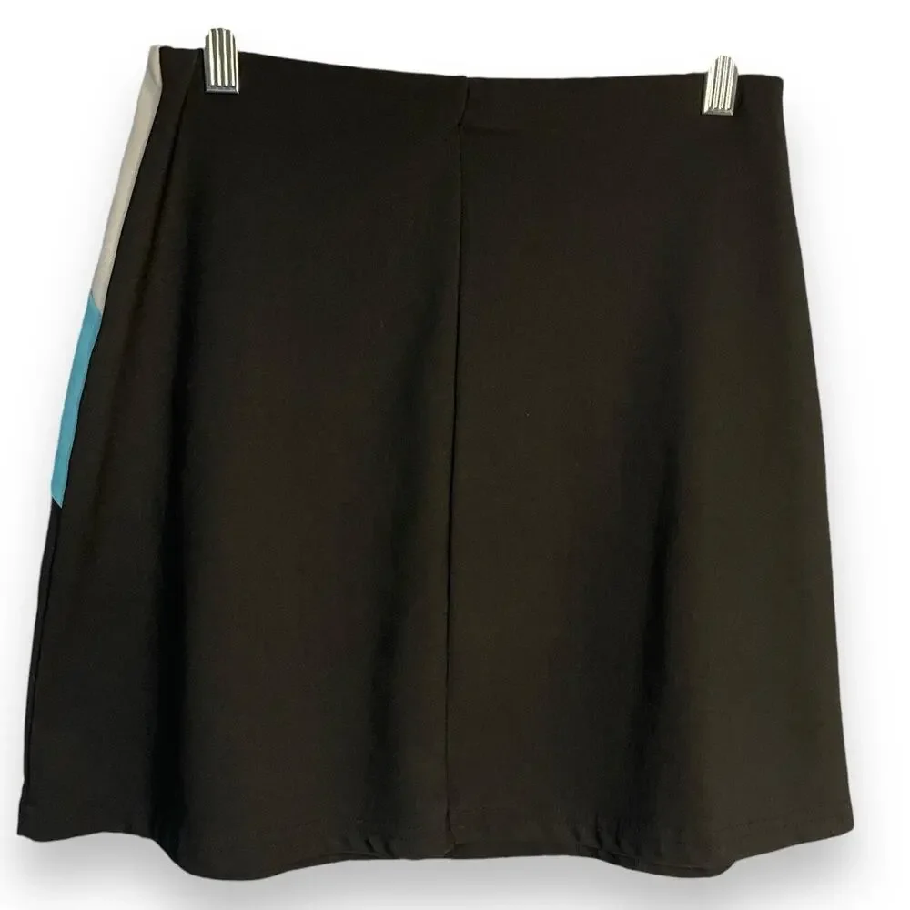 PS Perseption Mini Skirt Women's L Juniors Black Cheer VTG Academia Color Block